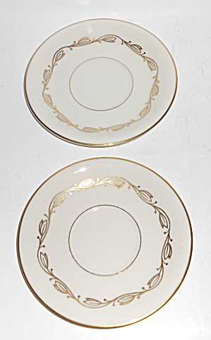 Pickard Porcelain China Gold Symphony Pair Saucers