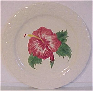 Pacific Pottery 9-7/8&quot; Decorated Hibiscus Plate