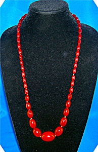 Antique Carnelian Graduated Bead Necklace