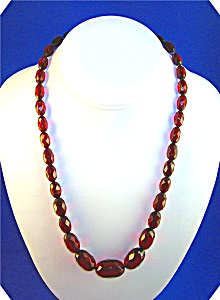Cherry Amber Faceted 20 Inch Necklace