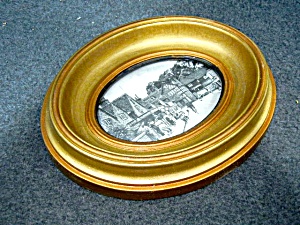 Oval Framed Picture - Pangbourne England