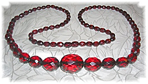 Cherry Amber Facetted 30 Inch Necklace