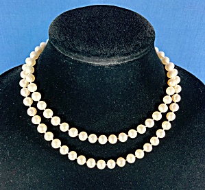 14k Yellow Gold Diamond Pearls Clasp 2 Row Cultured Pea