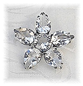Fabulous Silver & Crystal Star/flower Brooch