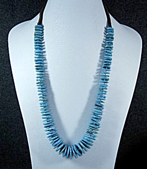 Turquoise Necklace Graduated 1/2 To 1 Inch Pieces