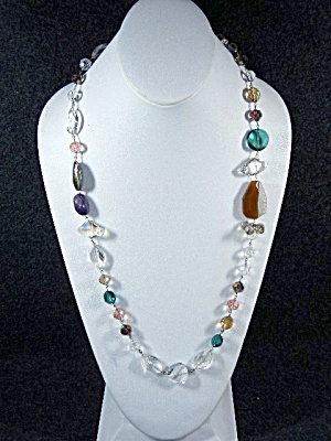 Necklace, Crystal, Agate, Abalone, Amethyst