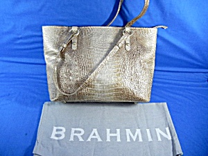 Brahmin Moonlight Croc Leather Melbourne Handbag