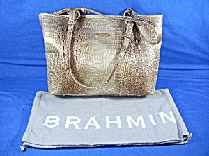 Brahmin Tan Croc Leather Tote Bag Dust Bag