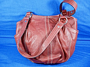 Tignanello Red Leather Bucket Bag