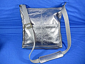 The Sak Silver Leather Cross Body Bag