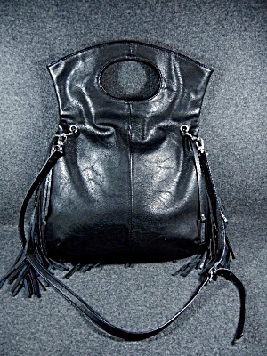 Australia Black Leather Urban Originals Fringed Bag