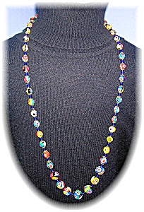 Italian Glass Millafiore Multi Color Necklace