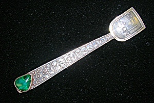 Sterling Silver Malachite Spoon Israel