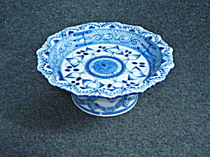 Oriental Blue And White Pedestal Bowl