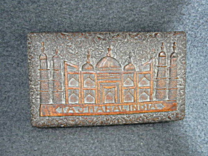Wooden Box Taj Mahal Hand Carved Hinged Lid