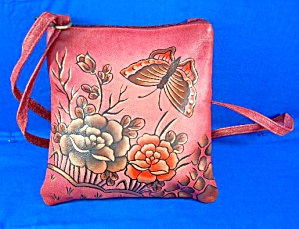 Hand Painted Pink Roses Cross Body By Greca India