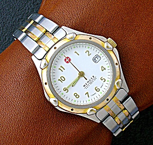 Swiss Army Wenger Ladies Silver And Gold Wristwatch