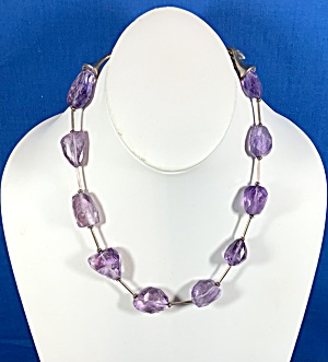 Carolee Sterling Silver And Amethyst Necklace