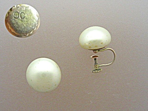 Earrings European 9k Gold Screwback Pearl