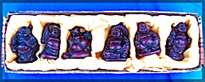 Buddha Statues - Tibetan Laughing Buddhas - Set Of 6