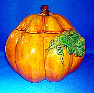 Ceramic Pumpkin Bowl With Lid . . .