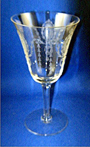 Tiffin Goblet, Charmain Pattern Etched Crystal