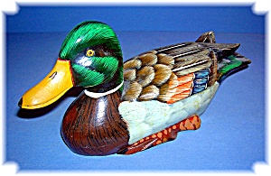 Wooden Duck Hand Painted And Hand Carved
