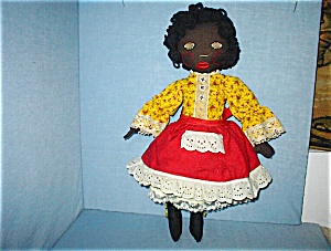 Black Doll Handmade 21 1/2 Inch Vintage Female
