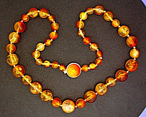 Lucite Amber Color Necklace Hong Kong