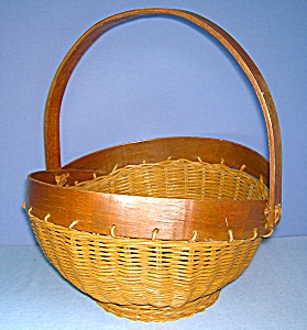 Wicker And Wood Handmade Basket