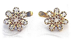 18k Gold Asian Uncut Diamond Leverback Earrings