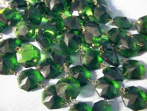 Dark Emerald Green Crystal Lamp Beads.