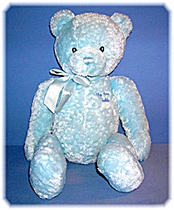 15 Inch Soft And Cuddly Blue Baby Gund Teddy Bear
