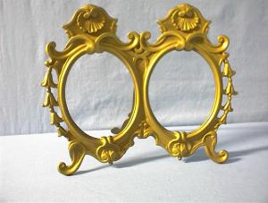 Antique Brass Double Photograph Frame