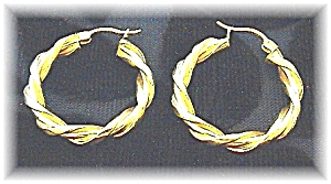Earrings 14k Gold Twist Hoop Pierced