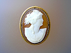 Cameo Brooch Hand Carved