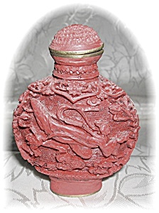 Cinnabar Chinese Red Snuff Bottle