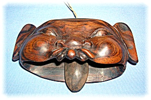 Oriental Wooden Face With Tonge Ornament
