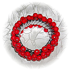 Bright Red Bead Expanding Bracelet Japan