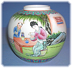 Oriental Tea Ceremony Porcelain Jar