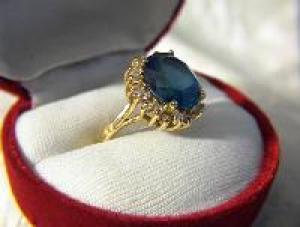 Ring14k Gold 1ct Diamond 6ct London Blue Topaz