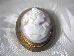 Rose Gold And Rare Pink Coral Cameo Brooch
