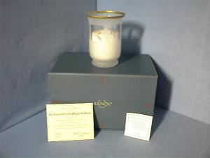 Glass 24kt Gold Lenox Candle Holder/candle