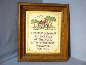 Hand Made Cross Stitch Framed Picture