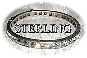 Sterling Silver Foil Back Crystals Bracelet