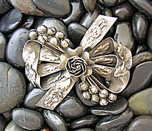 Sterling Silver Hobe Antique Bow Brooch