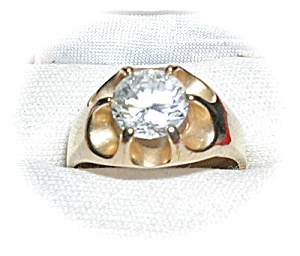 Ring Antique 10k Gold And 1 1/2ct Cz