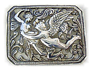 Winged Nymph Fairy Signed Sterling Silver Pi
