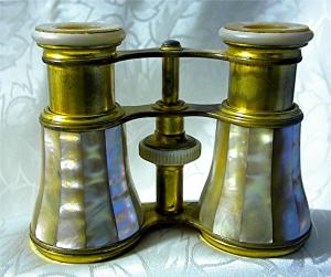 French Brass & Mother Of Pearl Opera Glasses
