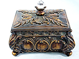 Vintage Jewel Topped Jewelry Box